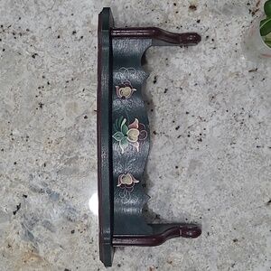 Floral Wall Shelf - Black and Green